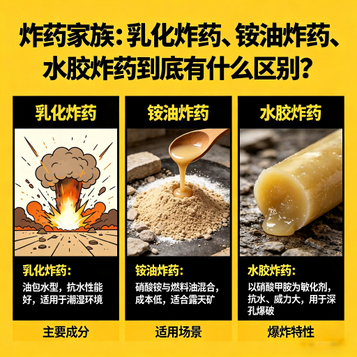 鄞州炸药家族：乳化炸药、铵油炸药、水胶炸药到底有什么区别？